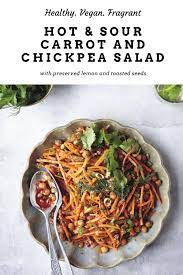 Hot And Sour Carrot And Chickpea Salad With Preserved Lemon And Toasted Seeds Vegetarian Recipe Recipe Vegetarian Recipes Healthy Plant Based Recipes Recipes