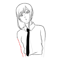 How to draw Makima in manga style - SketchOk