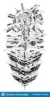 Sleeve Tattoo Ornament With Circuit Theme Stock Vector Illustration Of Texture Engineering 158636901