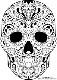 In the center of yin yang. Skull From Sugar Skulls Day Of The Dead Coloring Page Skull Coloring Pages Mandala Coloring Pages Coloring Books