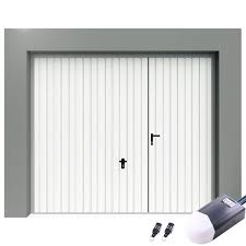 Porte De Garage Basculante Avec Portillon Motorisee Rainures Verticales Porte Basculante Standard Avec Portillon