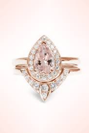 Pear Morganite Diamonds Wedding Rings Set Engagement Ring Etsy Wedding Rings Teardrop Pear Shaped Diamond Engagement Rings Morganite Engagement Ring