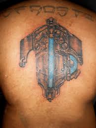 Medium dead space marker geometric tattoo design tattoo dimensions: Black Grey Back Tattoo Oliver Matthews Trueartists