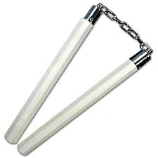 White Wax Wood Octagon Nunchaku Nunchaku White Wax Nunchucks