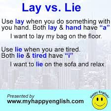One Point English Lesson Lay Vs Lie Learn English English Lessons English Vocab