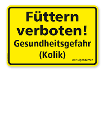 Das füttern der tauben auf dem markusplatz ist verboten. Textschild Futtern Verboten Gesundheitsgefahr Kolik Textschild Textschilder Futternverboten Kolik Schilder Gesundheit Beschilderung