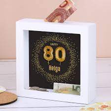 Alles für die feier zum 60. Bilderrahmen Spardose Fur Geldgeschenke Gutscheine Und Gluckwunsche Zum 80 Geburtstag