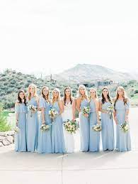 Desert Mountain Wedding Rachel Solomon Photography Dusty Blue Bridesmaid Dresses Sky Blue Bridesmaid Dresses Pale Blue Wedding