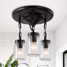Shop Modern 3 Lights Glass And Metal Semi Flush Mount Lights Foyer Lighting D11 2 H11 8 On Sale Overstock 32063466