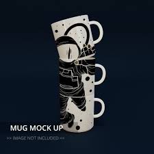 Three Vertical White Mug Mockup For Logo Label Or Sticker Decal In 2020 Mugs White Coffee Mugs Paper Coffee Cup