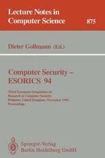 Please download files in this item to interact with them on your computer. Computer Security Esorics 94 Third European Symposium On Research In Computer Security Brighton United Kingdom November 7 9 1994 Proceedings Dieter Gollmann Springer