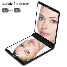 Bright adjustable smart makeup mirror: Melophy Travel Makeup Mirror With Lights And Magnification Compact Folding Mirror With 1x 2x Magnifying Mirror Touch Screen Lighted Makeup Mirror Mini Portable Vanity Mirror Buy Online In Aruba At Aruba Desertcart Com Productid