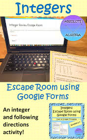 There are two interactive math features: Integer Review Escape Room Using Google Forms Math