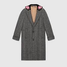 Black And White Coat Womens Gucci X Dallas Herringbone Coat Herringbone Coat Women Coats For Women