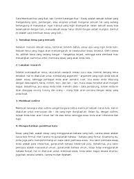 Mar 20, 2019 · essay adalah karya tulis sehingga menggunakan bahasa yang formal. Cara Membuat Esai Yang Baik Dan Contoh Karangan Esai Pdf
