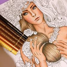 Blond Hair Polychromos Color Pencils Polychromos Fantasiacoloringbook Nickfilbert Wip F Colored Pencil Techniques Color Pencil Art Colored Pencils