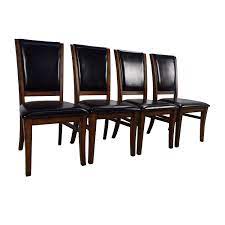 Featuring a sleek bent wood back and generously padded upholstery, this chair offers style without sacrificing comfort. 76 Off World Market World Market Leather And Wood Dining Chairs Chairs