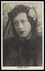 George Coutts in drag. Photographic postcard, 194-.