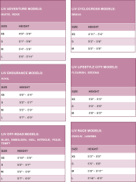 bicycle sizing for giant liv advance cyclery