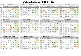 Dieser kalender 2021 entspricht der unten gezeigten grafik, also kalender mit kalenderwochen und feiertagen, enthält aber zusätzlich eine übersicht zum kalender, welcher feiertag in welchem bundesland gilt. Druckbare Leer Jahreskalender 2021 Nrw Kalender Zum Ausdrucken In Pdf The Beste Kalender