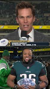 I'm going to the Super Bowl, I'm super excited!” #PhiladelphiaEagles RB  Saquon Barkley joins @TomBrady after being named his #LFG Player of the  Game! (Sponsored by @verizon)