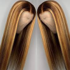 Remember when hair streaks were done almost exclusively with hair mascara? Amazon Com Brennas Hair Ombre Highlight Human Hair Wig Brown Honey Blonde Colored 13x1 Lace Front Wigs For Black Women Brazilian Remy Straight Wig With Baby Hair 180 Density 20 Inch Pre