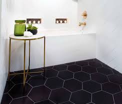 Mosaic bathroom floor tiles is the most popular option, they are amazing to make a statement in a neutral, white or just plain bathroom and create a perfect contrast. Bathroom Tile Ideas That Are Sure To Inspire Your Next Renovation Black Tile Bathrooms Black Bathroom Floor Bathroom Flooring
