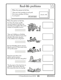 The solver has to use their own understanding to determine what the word problem implies. Real Life Word Problems Part 6 3rd Grade 4th Grade Math Worksheet Greatschools