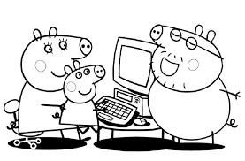You can find here 2 free printable coloring pages of peppa pig mummy. Peppa Pig Daddy Pig Explains To Mummy Pig And Peppa Pig To Use His Pc