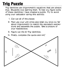 Trig Puzzle Roybot Math School High School Math Classroom Teaching Algebra