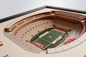 Alabama Crimson Tide Bryant Denny Stadium 3d Wood Stadium Replica 3d Wood Maps Bella Maps