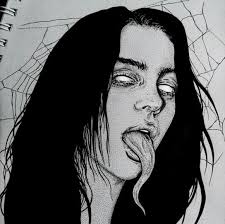 Black And White Billie Eilish Drawing Billie Eilish Art By Rayne Art Drawing Billie Eilish Drawing Billie Billie Eilish Beautiful Dark Art