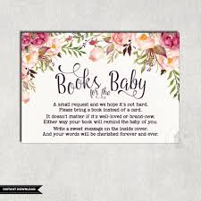 Floral Books For Baby Insert Card Flower Baby Shower Etsy Baby Shower Book Flower Baby Shower Invites Baby Shower Flowers