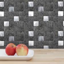 While your backsplash might stain, the materials it. Dip Graphite Silver Mosaic Self Adhesive Tile Carton Dip Shop