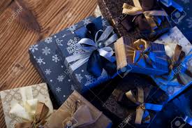 Download aesthetic blue and gold for desktop or mobile device. Presents In Blue And Gold Aesthetics Rustic Wooden Table Place For Text Stock Photo Picture And Royalty Free Image Image 92331814