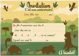 Carte invitation anniversaire fille a imprimer. Carte D Invitation D Anniversaire Theme Des Dinosaures