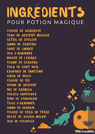 Aidez la sorcière à devenir aussi belle que sue en préparant une potion magique qui. Liste D Ingredients Pour Potions Magiques Par Tete A Modeler