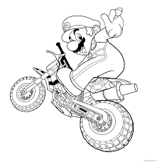 Handle dirt bike coloring sheets. Super Mario Coloring Pages Games Mario For Kids Dirt Bike Printable 2021 1142 Coloring4free Coloring4free Com