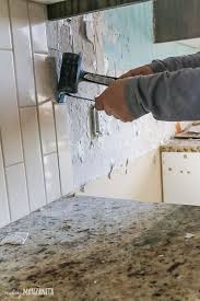 Tile Removal Kitchen Backsplash Part 1 Tile Removal Remove Tile Backsplash Kitchen Tiles Backsplash