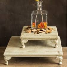 Square Pedestal Square Risers Metal Risers Decorative Risers Footed Pedestals Cake Stand Set Decor Antique Farmhouse