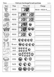 Money Worksheet Grade 3 South African Rands Change Money Worksheets Teaching Money Money Word Problems