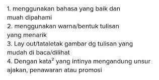 Check spelling or type a new query. Tulislah 5 Syarat Dari Reklame Pada Kolom Berikut Brainly Co Id
