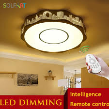 Solfart Ceiling Lights Led Lamp Remote Control Mounted Curved Avize Iluminacion Bedroom Black Ceiling Ligh Ceiling Lights Ceiling Lights Living Room Led Dimmer