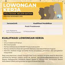 Lowongan yang muncul adalah kasir dengan lokasi di jawa timur. Lowongan Kerja Pustakawan Polibatam Polibatam