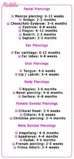 Ear Piercings By Pain Female Piercings Pain Chart