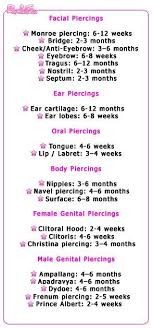 ear piercings by pain female piercings pain chart