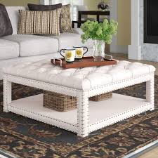 Combining a classic mix of synthetic leather rustic engineered wood and durable metal this industrial style square coffee table graciously adorns just about any living. Darby Home Co Winbush 40 Wide Tufted Square Cocktail With Storage Reviews Wayfair