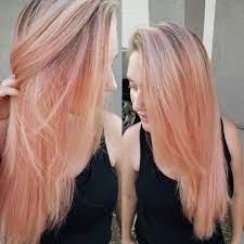 Peach Blonde Ombre Hair Color Rose Gold Ombre Hair Blonde Ombre Hair Color Balayage Hair Blonde