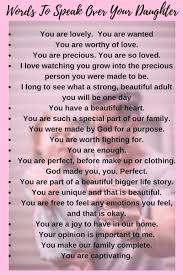 Words For Daughter Positive Affirmation Words To Share With Girls Words Of Encouragement For Kids Prayers For My Daughter Words Of Affirmation