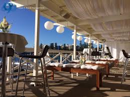 Cocktail Style Wedding Set Up At The Beautiful Manly Yacht Club On Sydney S Northern Beaches Wooden Bench Seats Lanterns Fabric Drapes Love Managed B